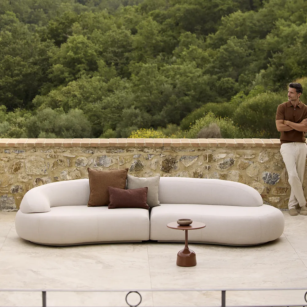 Mellow sohvamoduuli oikealla lyhyellä selkänojalla Sand