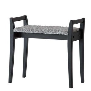 Meja jakkara Mustaksi värjätty tammi/ Lampaannahka look Vaaleanharmaa