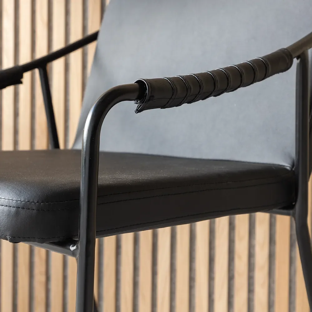 Tvist Ruokailutuoli Musta PU 2 kpl 2