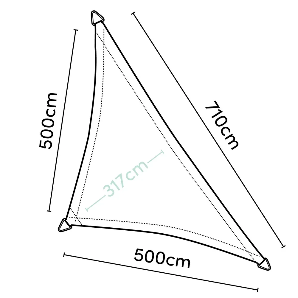 Coolfit aurinkopurje kolmiomainen 90° 500x710cm greige