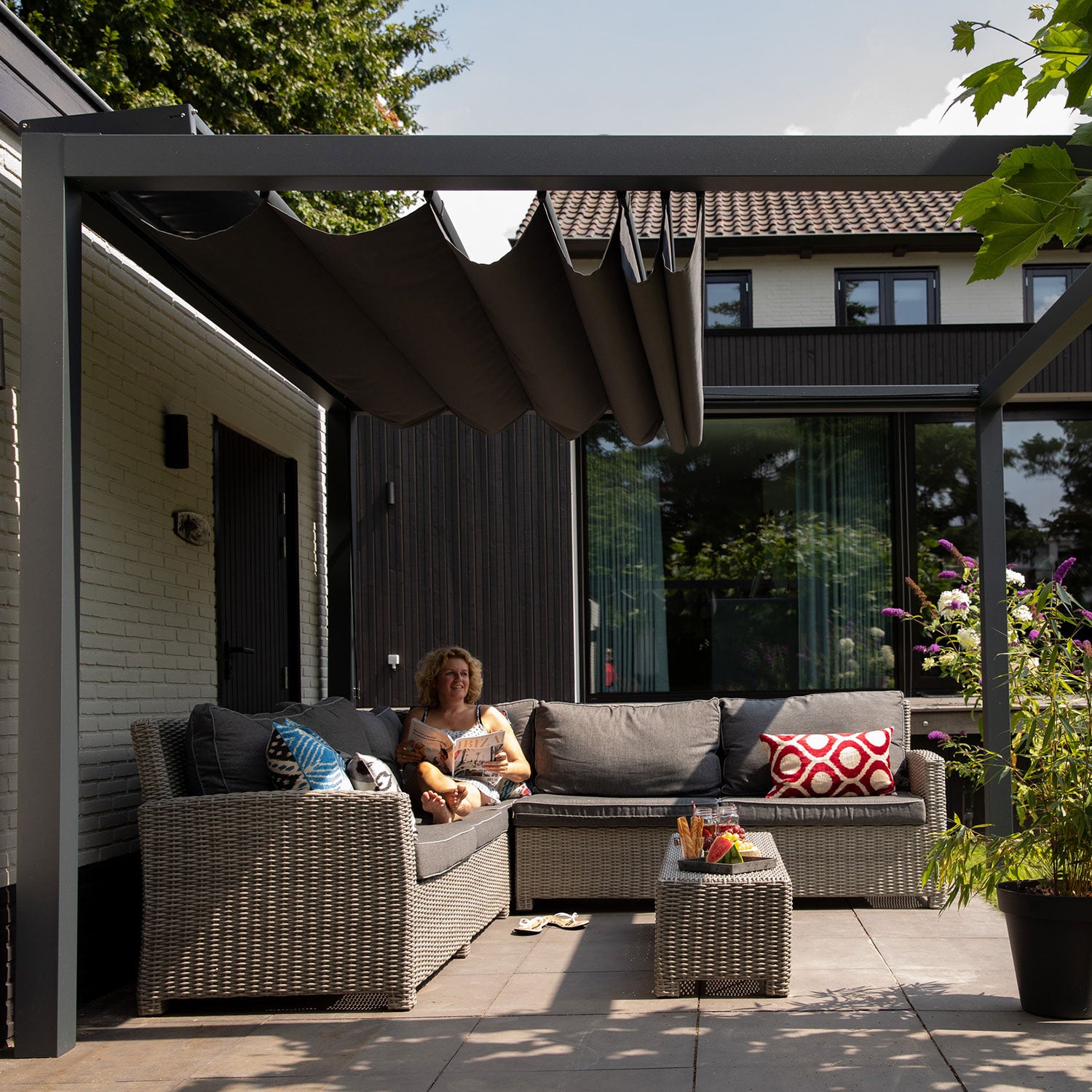 Prosail aurinkovarjo harmonica vattentätt 297x297cm harmaa