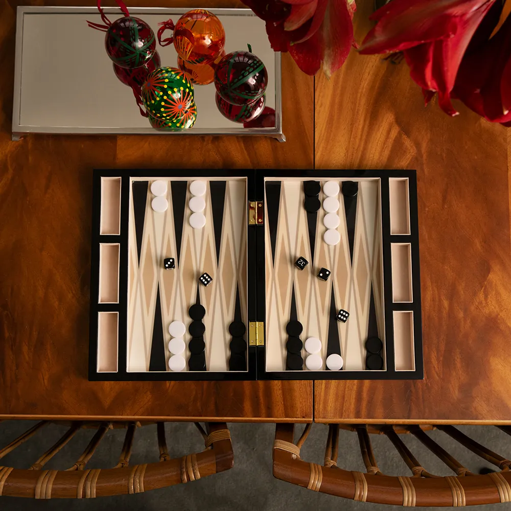 Backgammon Lakattu Black