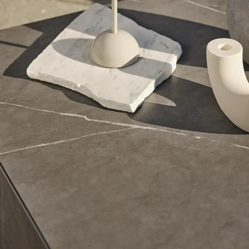 Zten sohvapöytä 80 x 80 harmaa marmorinen ilme Brafab