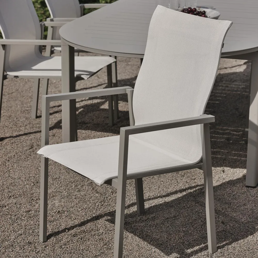 Tuoli käsinojalla Khaki/Off-White