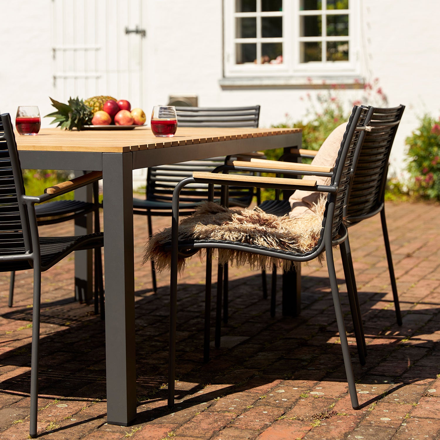 Mood Extreme Ruokapöytä 100x208 cm teak/ antrasiitti