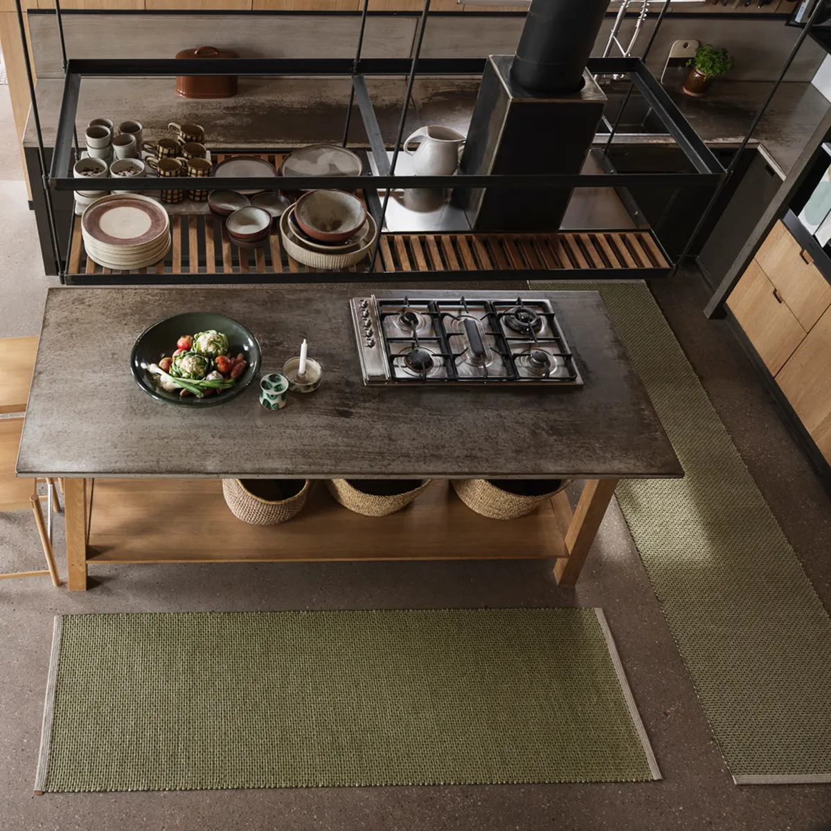 Pestävä Muovimatto NILS Dark Olive 70x120 cm