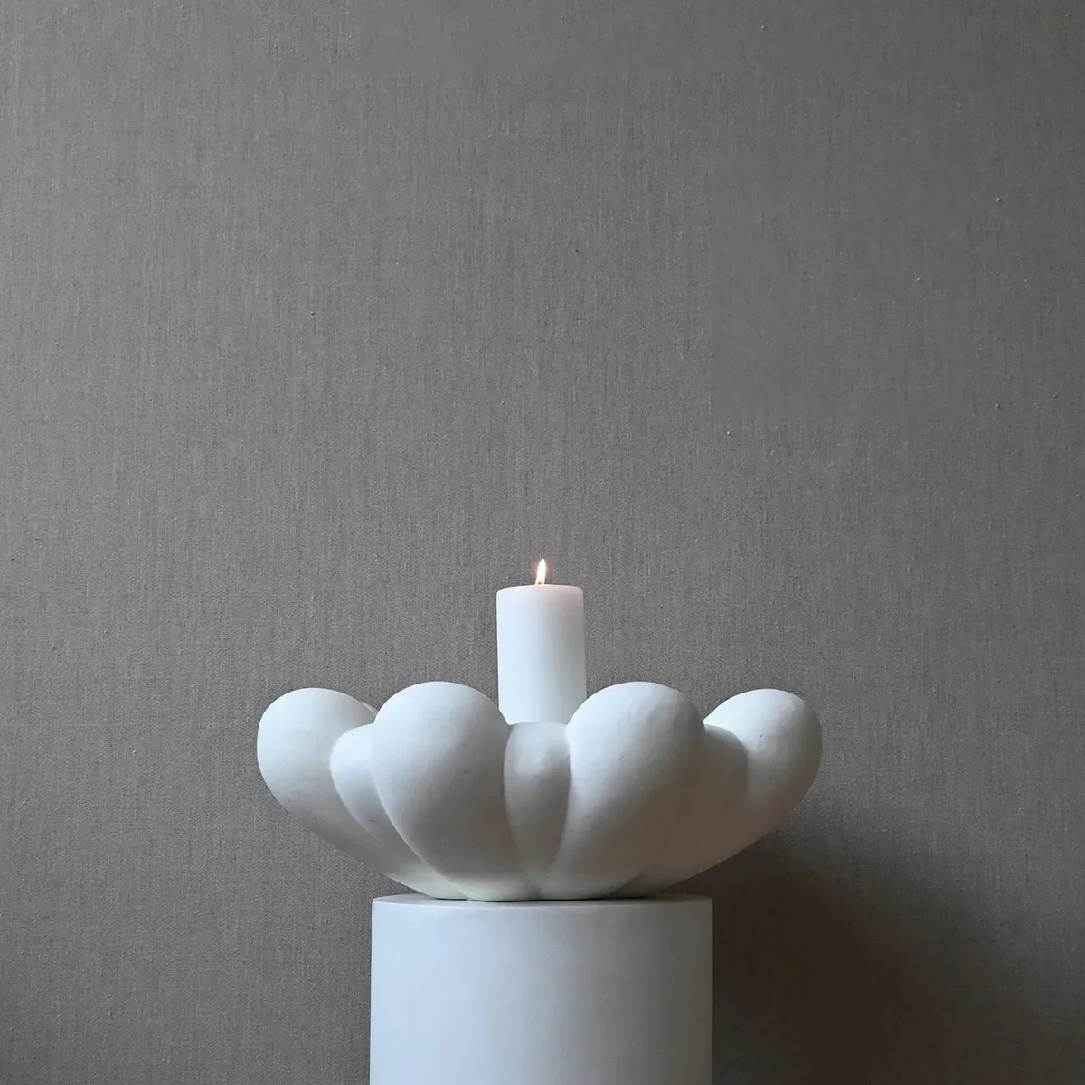Käsintehty koristekulho Bloom Bone White Ø 44 cm