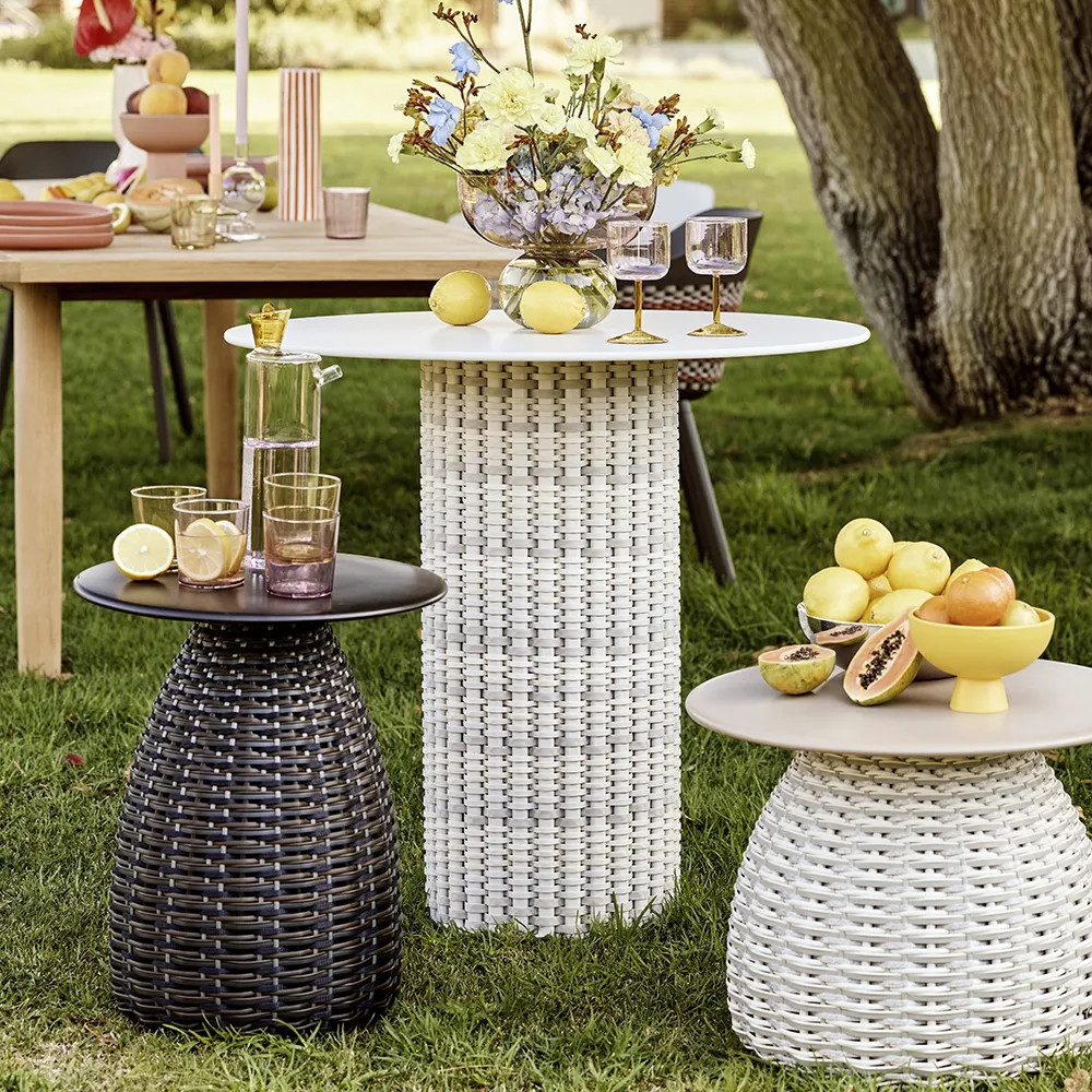 MYMI bistro pöytä, Ø 80 cm, HPL pöytälevy DHZ lipari 0304 myvera 0250