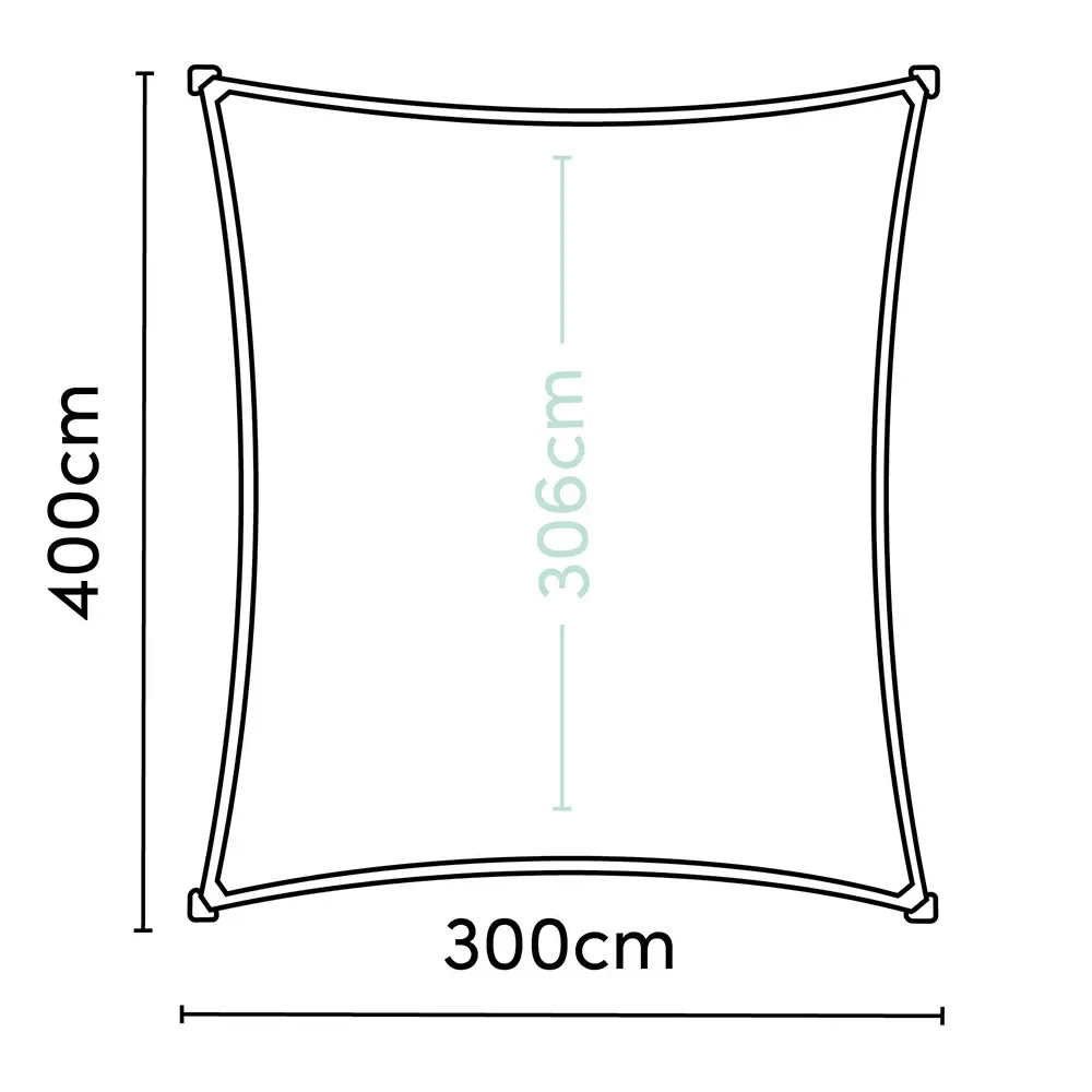 Coolfit aurinkopurje suorakulmainen 300x400 cm greige