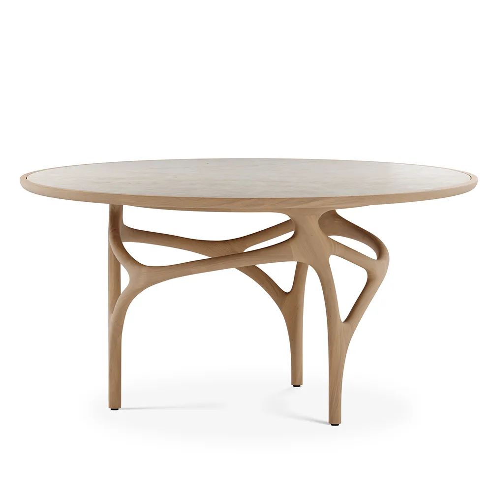 Cena ruokapöytä 150 cm lakattu tammi / beige quartzite