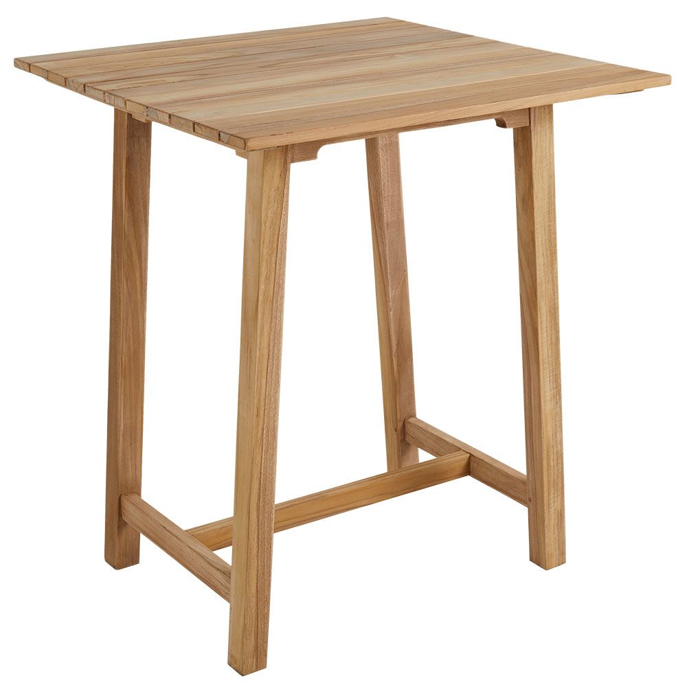 Keros baaripöytä 80 x 80 cm luonnonvärinen tiikki Brafab