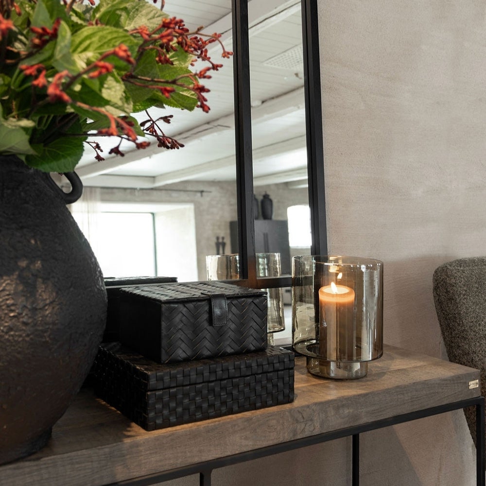  Reef-kynttilälyhty lasia Ø24 cm - Savunruskea