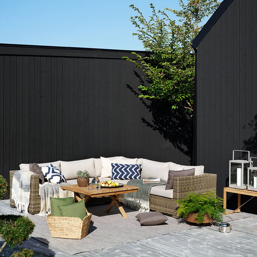 Ninja corner maalaismainen rottinki sis. vettähylkivät tyynyt