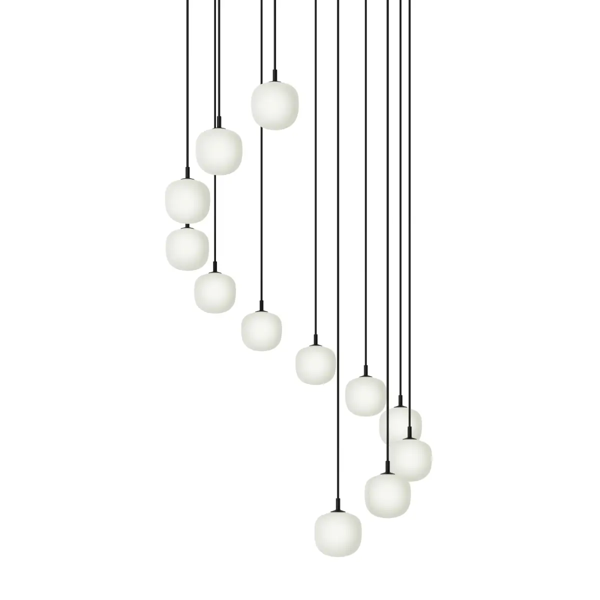 Rime Pendant Cluster - Ø12 - 12 - White / Black  