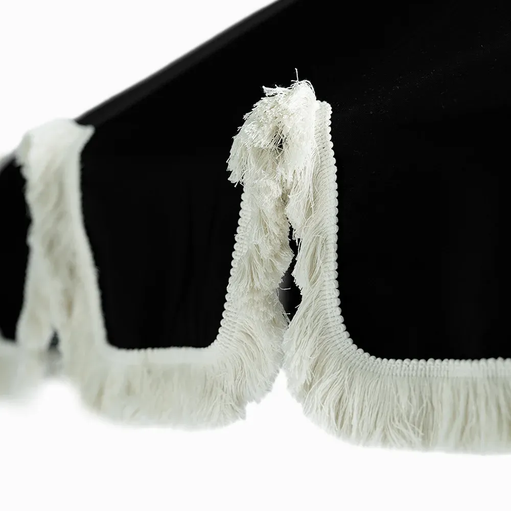 Aurinkovarjo hapsuilla Ø240 cm Musta