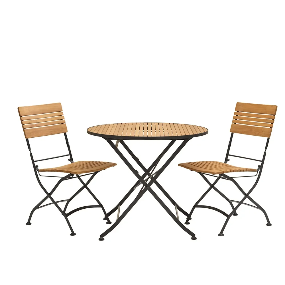 Brewer pöytä Ø 85 cm  Musta / Teak