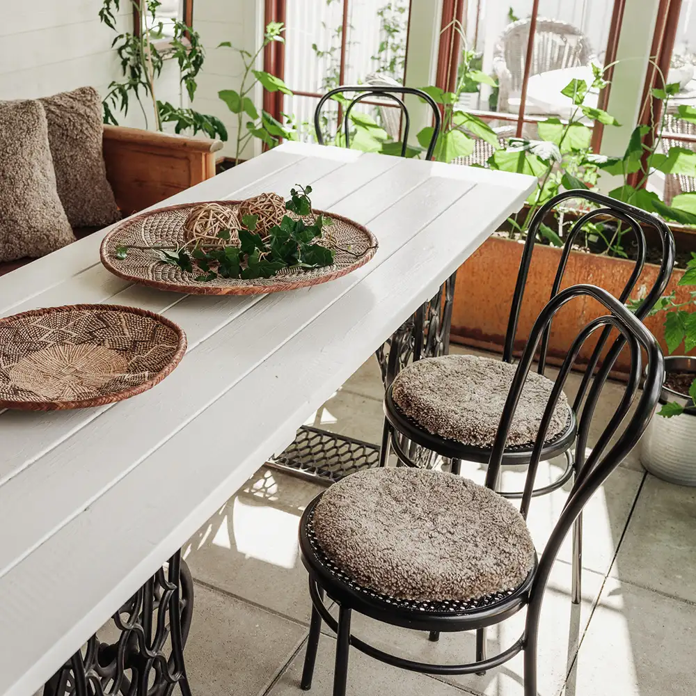 Pyöreä istuintyyny Ø34 cm Vaaleanruskea