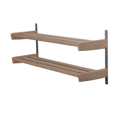 Meja Kenkähylly 59 cm 2 hyllyä seinäkiinnitteinen Valkoinen öljytty tammi 