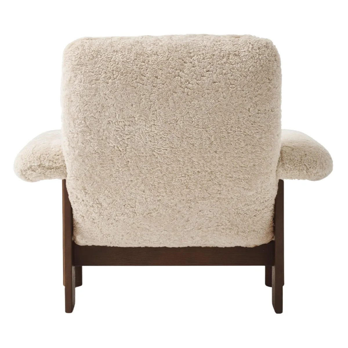 Brasilia lounge-tuoli tummaksi petsattu tammi, Sheepskin Nevotex Nature