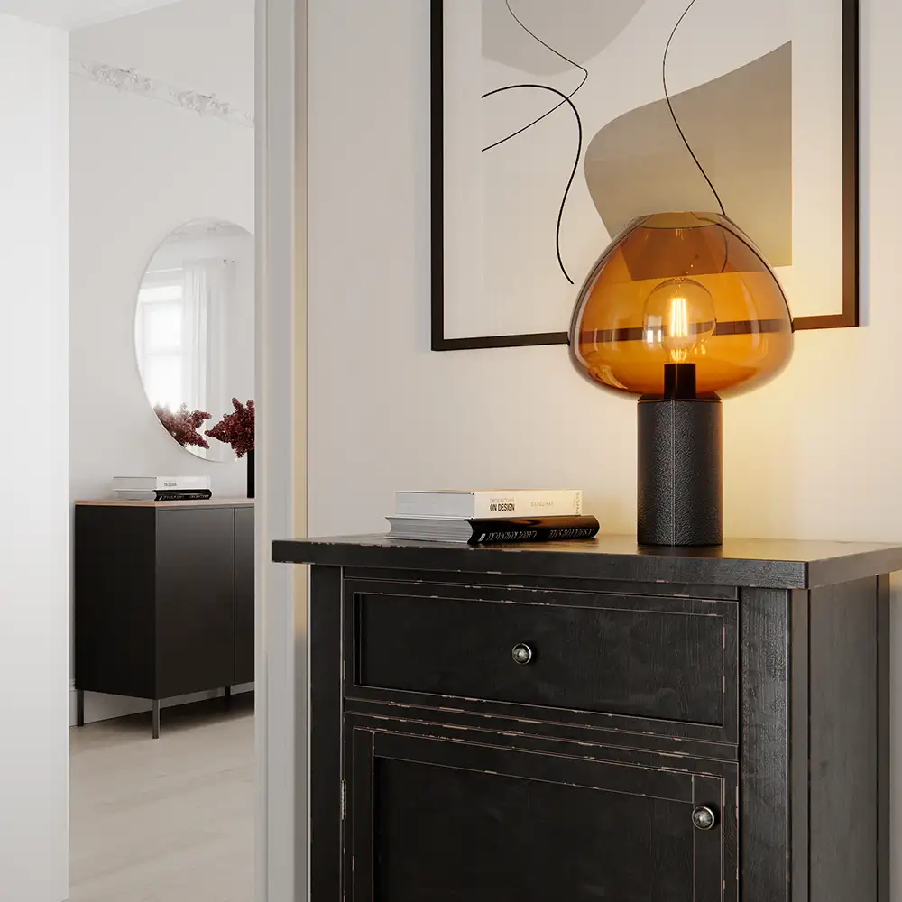 Cozy Pöytävalaisin Musta/Brandy