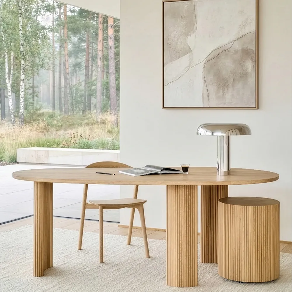 Kirjoituspöytä lakatusta tammesta Boomerang 200x100 cm