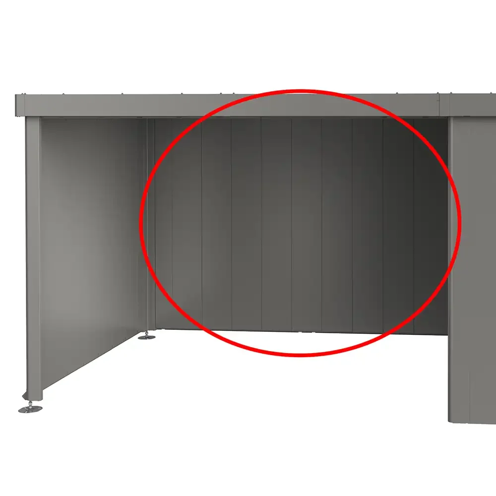 Bakvägg sopii sivukatos puutarhavarasto Neo metallic harmaa