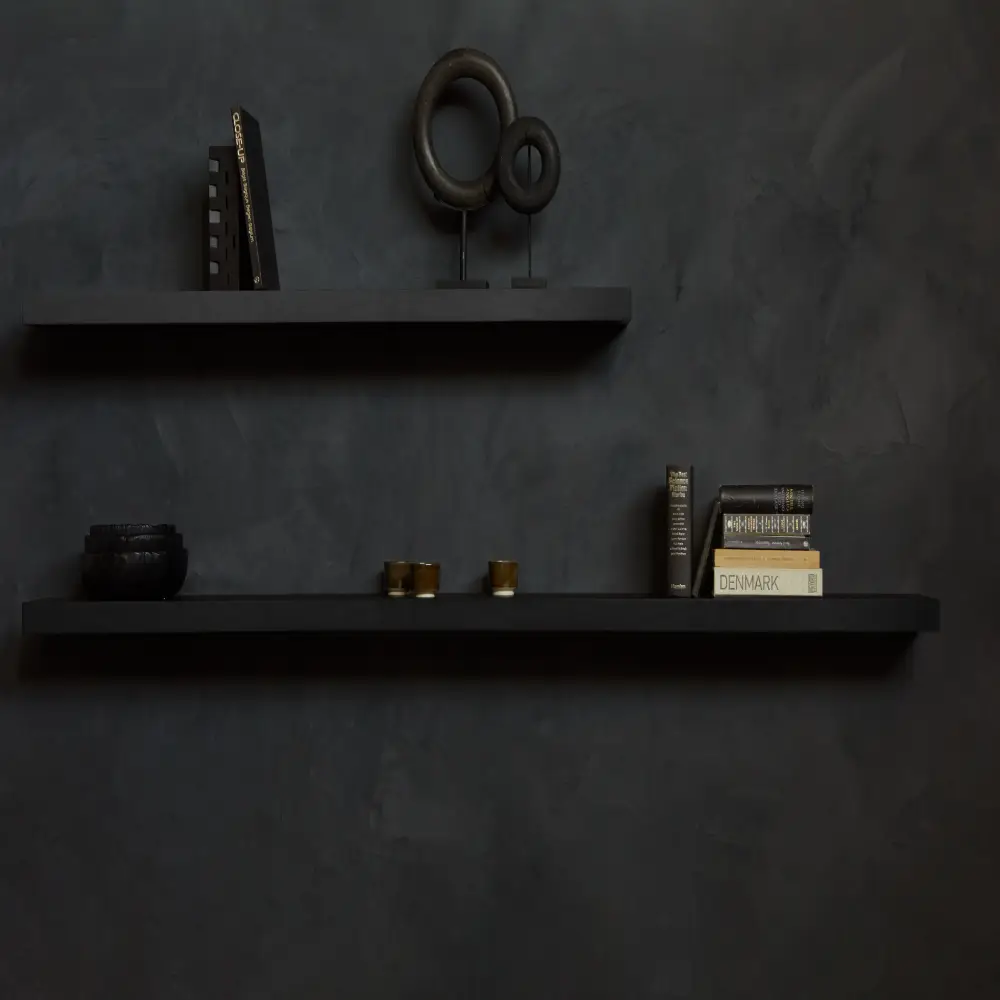  Seinähylly Mustaksi petsattua tammea 140x22 cm