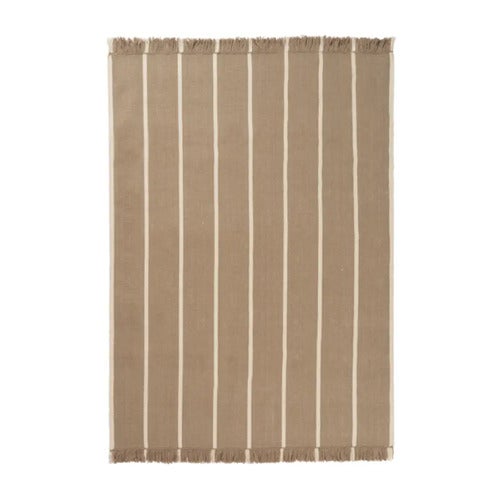 Calm Kelim Matto 140x200 cm- Dark Sand/Off-white