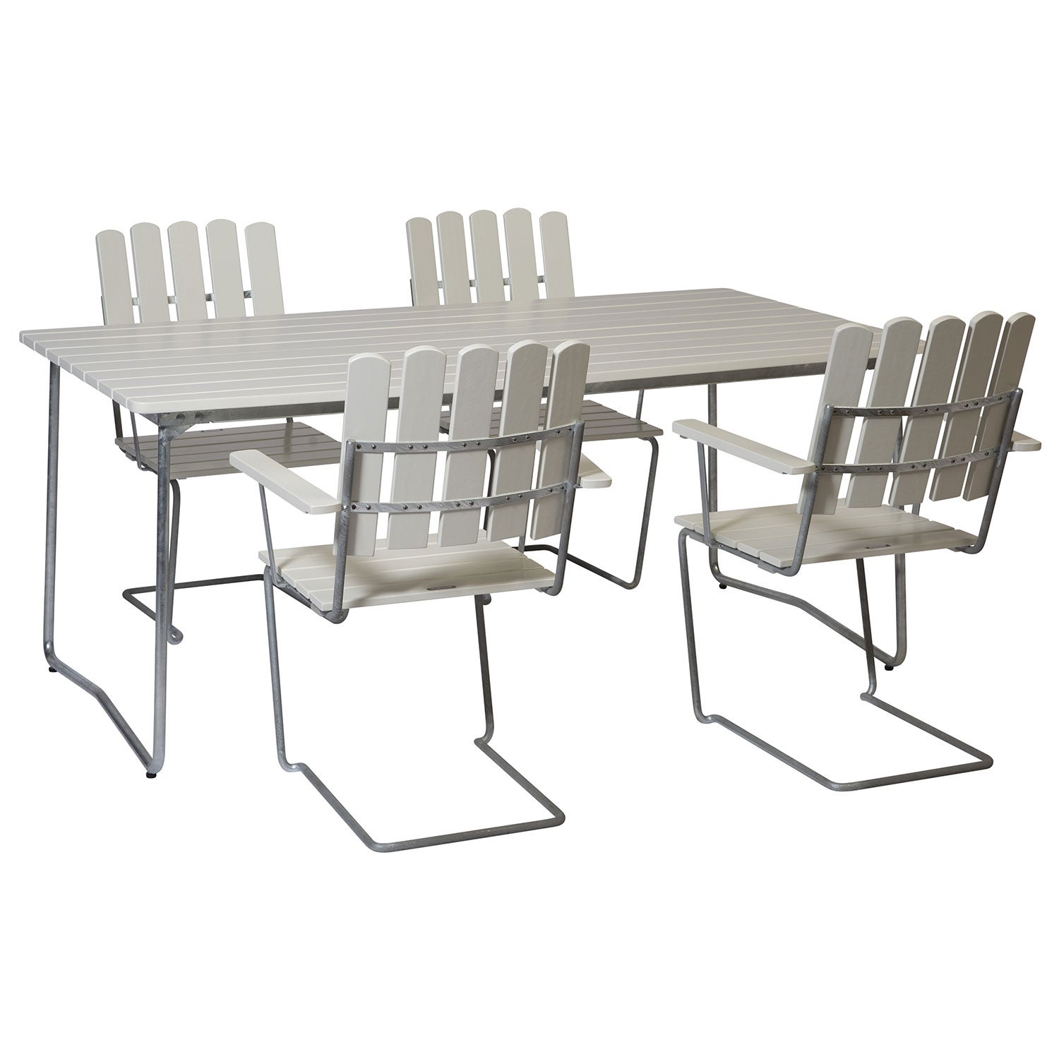 Ruokailuryhmä B31 ja A2 4 kpl valkoinen Grythyttan Stålmöbler