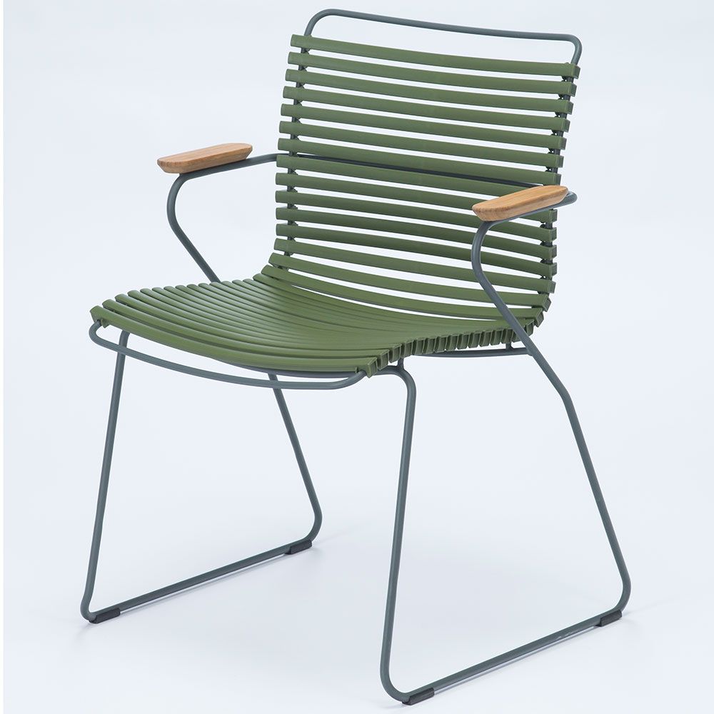 Houe Click Käsinojalliset tuoli oliivinvihreä alumiini