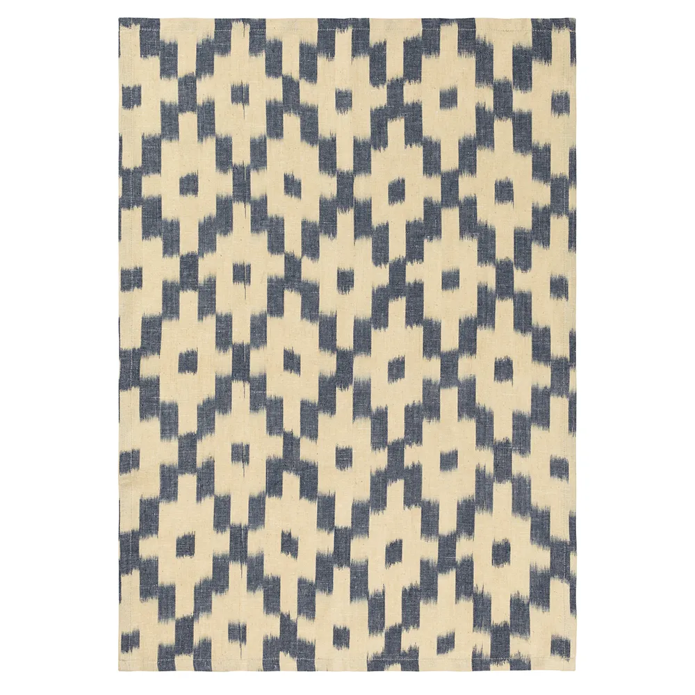 Ikat Teepyyhe - Ink Blue/Off-white