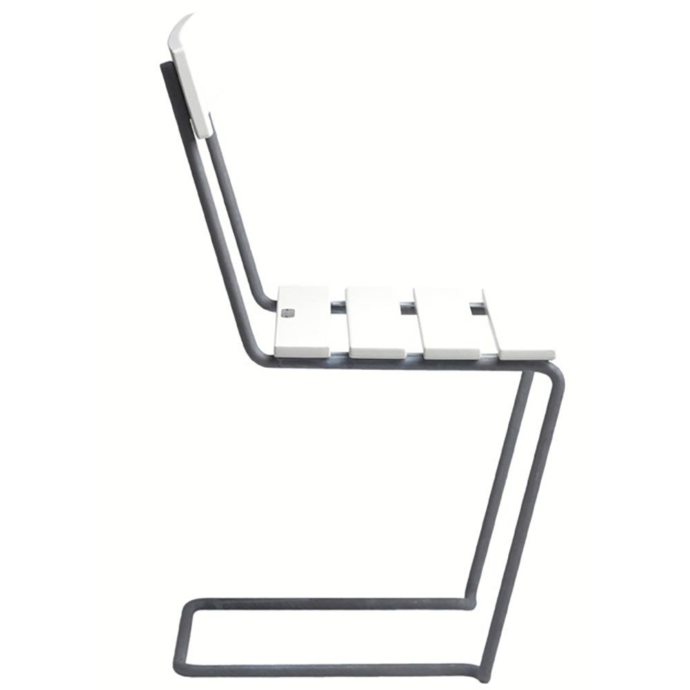 Tuoli A1 valkolakattu tammi / kuumasinkitty runko Grythyttan Stålmöbler