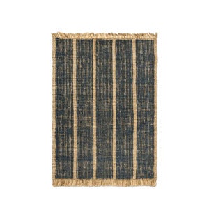 Athens Käsin kudottu juuttimatto 140x200 cm – Natural/Ink Blue