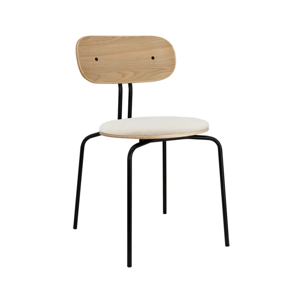 Curious ruokatuoli tammi/musta metalli Teddy White