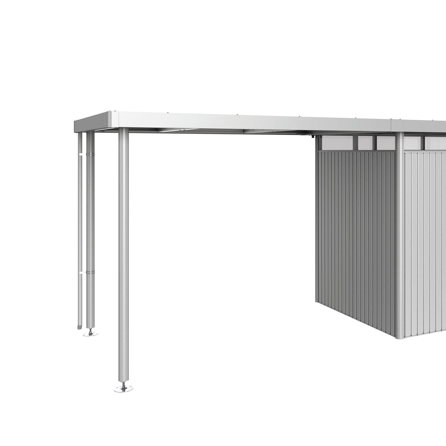 Highline sivukatos puutarhavarasto koko h2 metallic hopea