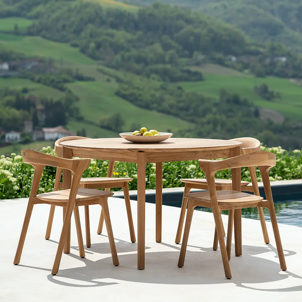 Bok Ruokapöytä Ø125 cm Teak