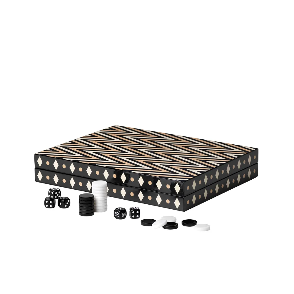 Backgammon Lakattu Black