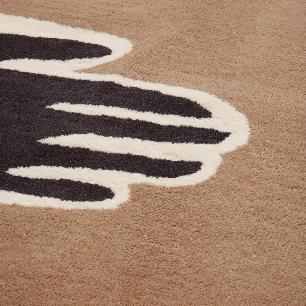 Pose tuftattu matto 140x200 cm - Tumma kahvi/Luonnonvalkoinen