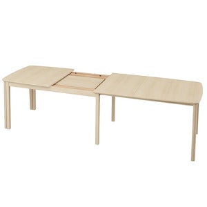 SM107 Ruokapoyta 101x160-316-368 cm Massiivinen valkoinen oljytty tammi