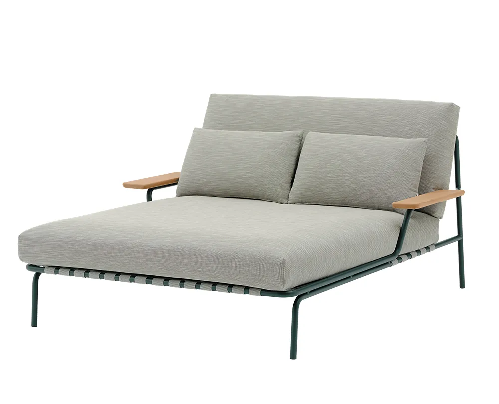 Loungebed Settle käsinojilla Dark Green