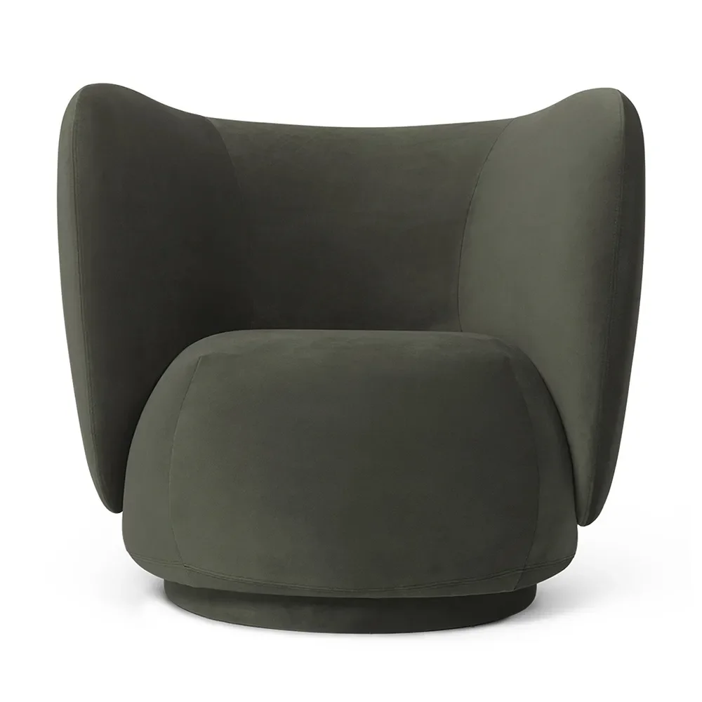 Ferm Living, Rico Lounge nojatuoli Rich Velvet - Pine