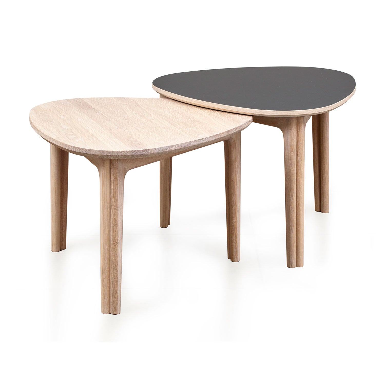 Sm207 sohvapöytä tammi valkoöljy/musta nanolaminaatti 65x63x47 cm