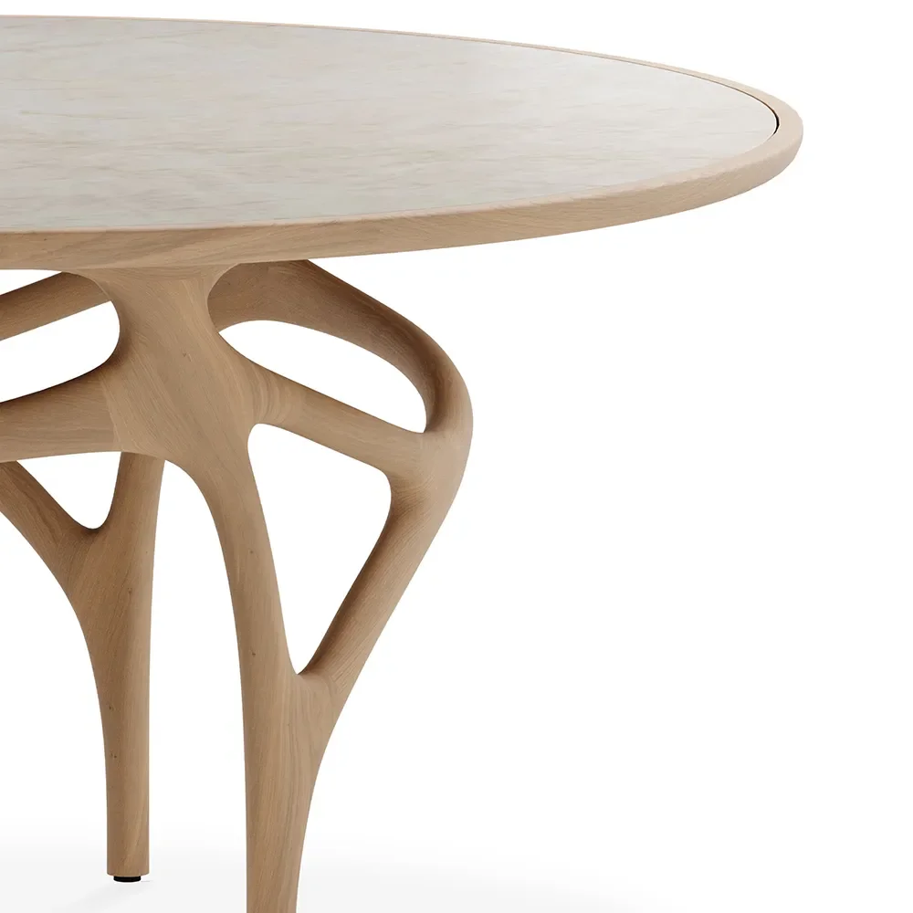 Cena ruokapöytä 150 cm lakattu tammi / beige quartzite