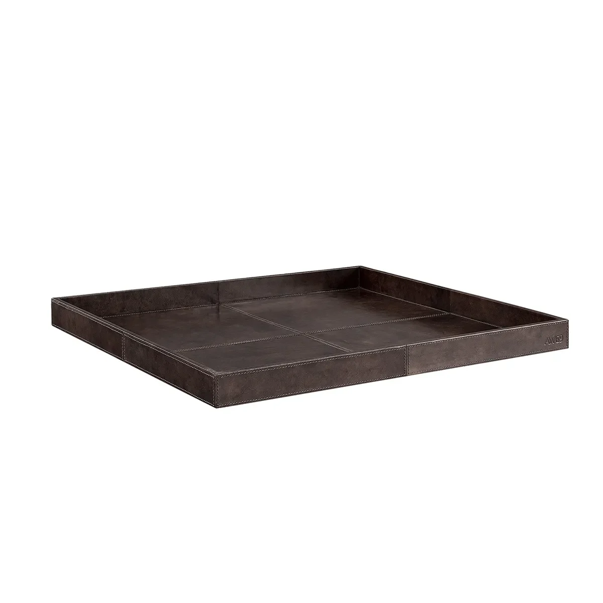 Neliskulmainen tarjotin nahasta Mendoza Deep brown