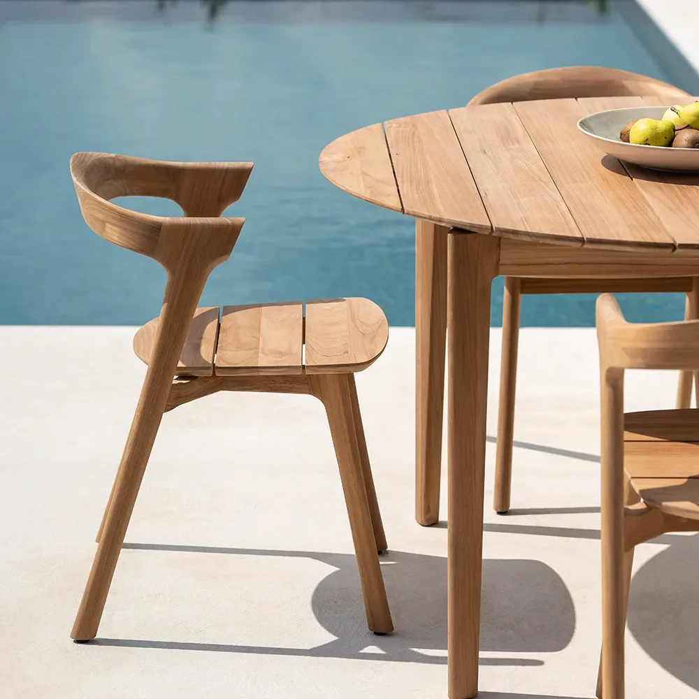 Bok Ruokapöytä Ø125 cm Teak