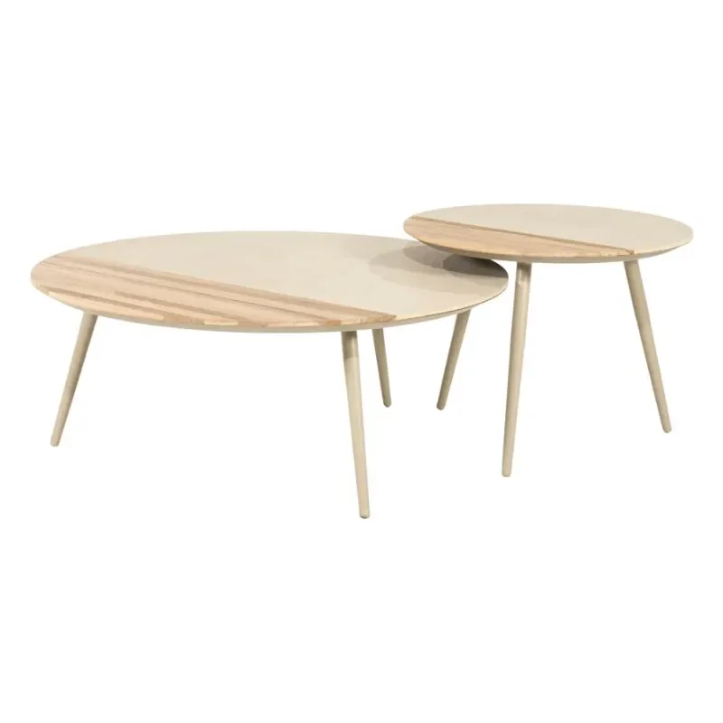 Diago (set of 2) 80x80x32 cm / 50x50x39 cm tiikki luonnonvärinen
