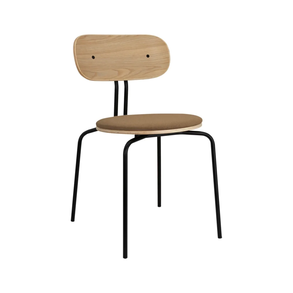 Curious ruokatuoli tammi/musta metalli Caramel