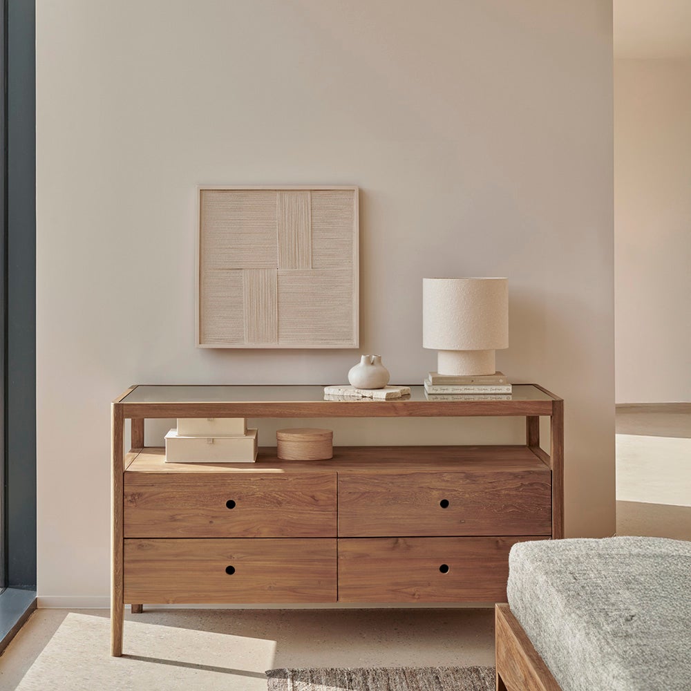 Spindle-lipasto, kierrätetty tiikki