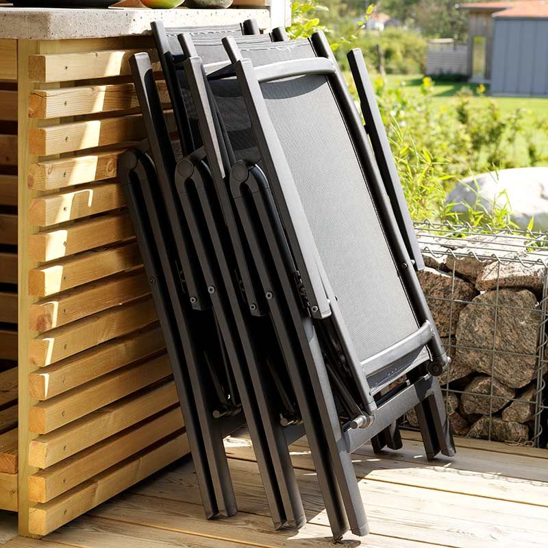 Rana säädettävä nojatuoli musta/musta Brafab