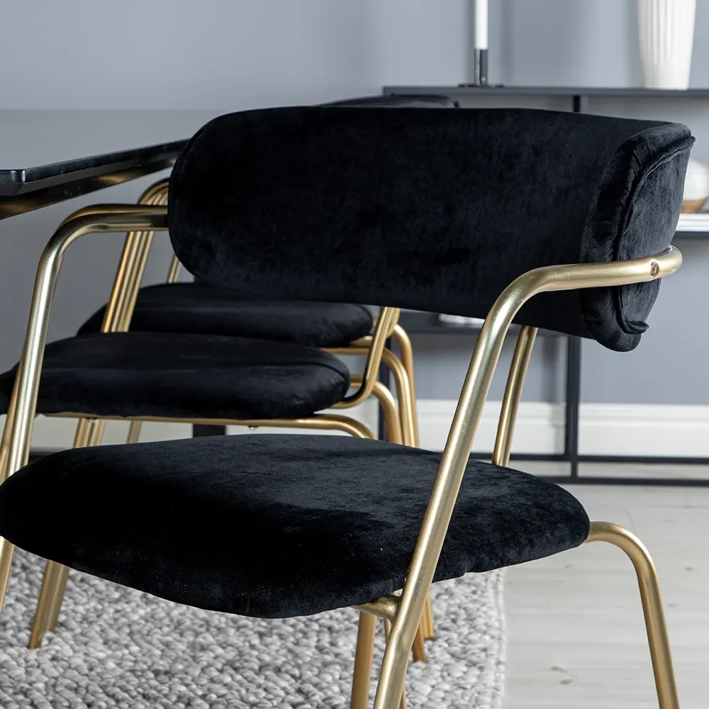 Arrow ruokailutuoli musta/kulta 2 kpl 